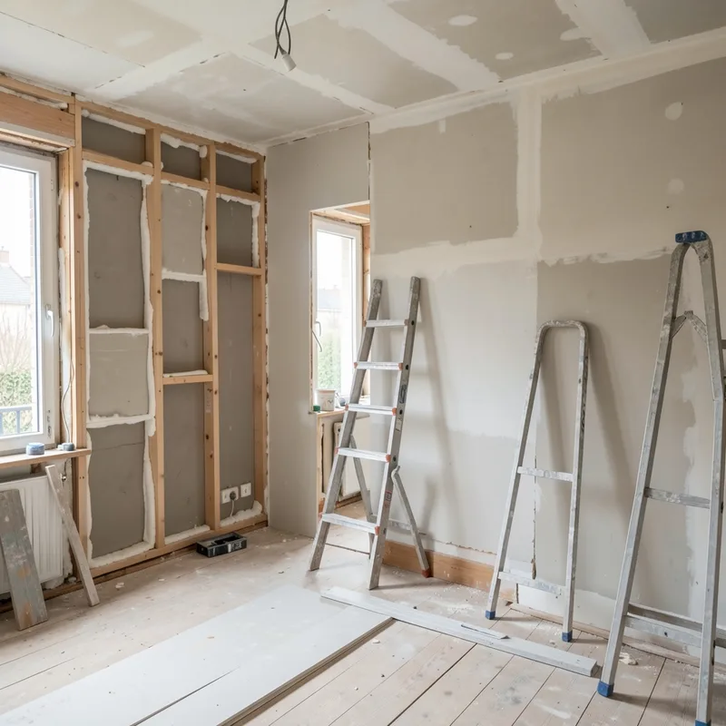 Rénovation intérieure d’une maison à Nantes en cours de chantier
